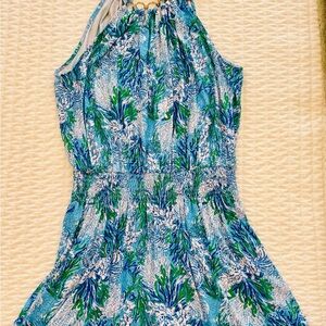Lilly Pulitzer Blue and Green Floral Dress